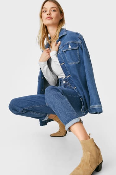 Dames - Mom jeans - high waist - jeansblauw