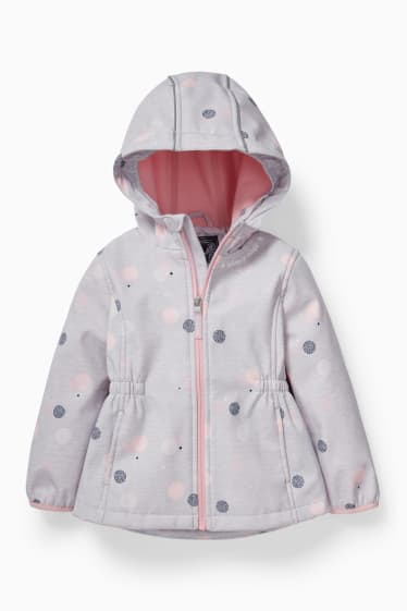 Children - Softshell jacket with hood - light gray-melange