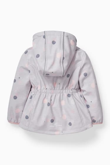 Children - Softshell jacket with hood - light gray-melange