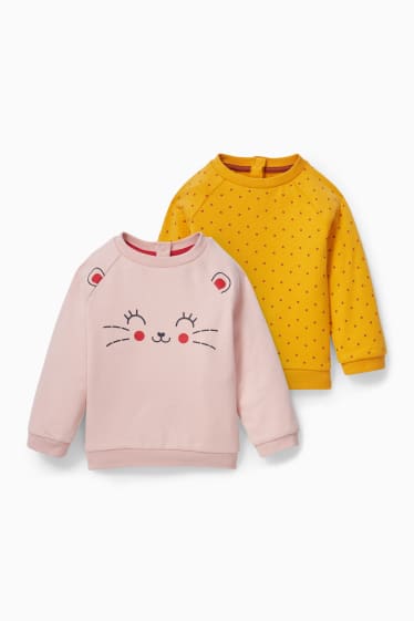 Baby's - Set van 2 - baby-sweatshirt - roze