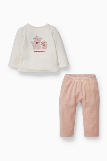 Bebés - Pijama de bebé - 2 piezas - blanco / beis