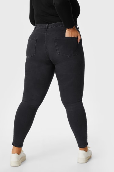 Kobiety - CLOCKHOUSE - super skinny jeans - wysoki stan - czarny