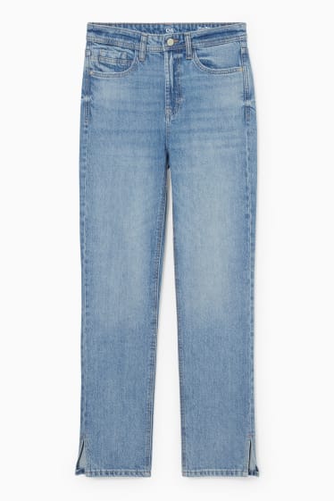 Femmes - Jean coupe droite - high waist - jean bleu clair