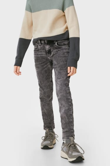 Dětské - Skinny jeans - jog denim - džíny - šedé