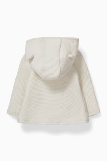 Babies - Baby cardigan with hood - cremewhite