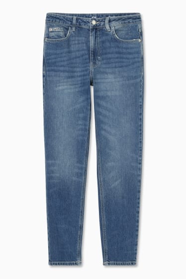 Women - Straight tapered jeans - blue denim