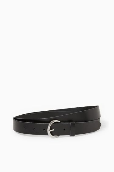 Femmes - Ceinture en cuir - noir