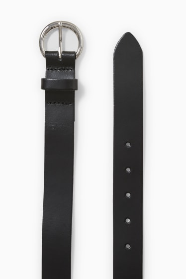 Women - Leather belt - black