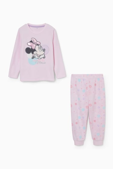 Kinderen - Minnie Mouse - fleece pyjama - glanseffect - roze