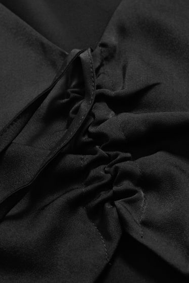 Adolescenți și tineri - CLOCKHOUSE - rochie din satin - de ocazie - negru