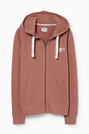 Women - MUSTANG - zip-through sweatshirt with hood - terracotta