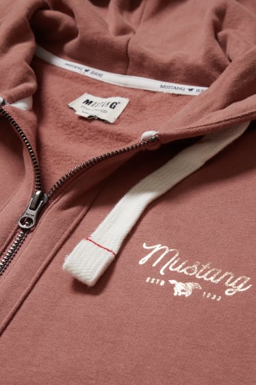 Women - MUSTANG - zip-through sweatshirt with hood - terracotta