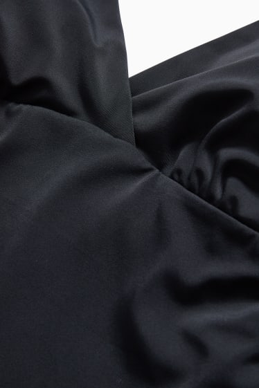 Femei - Costum de baie modelator cu pliuri - vătuit - negru