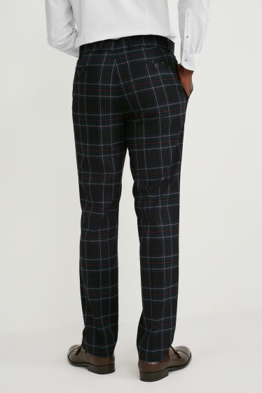 Men - Mix-and-match suit trousers - regular fit - stretch - check - black