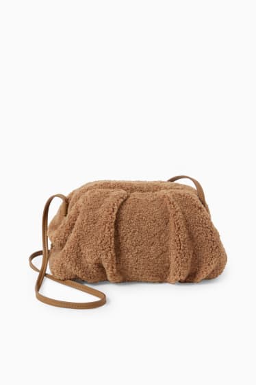 Femmes - Sac à bandoulière en peluche - marron