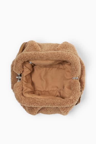 Women - Teddy fur shoulder bag - brown