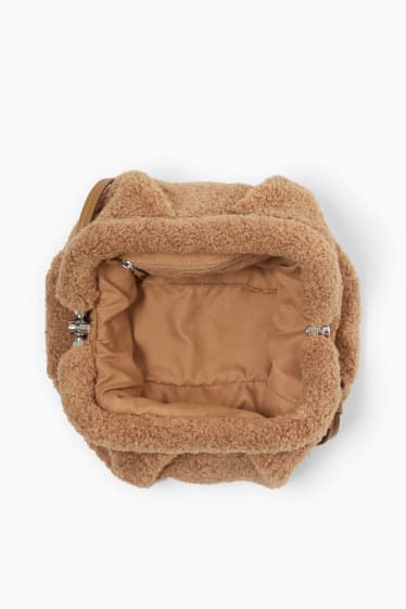 Femmes - Sac à bandoulière en peluche - marron