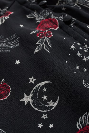 Women - CLOCKHOUSE - chiffon dress - floral - black
