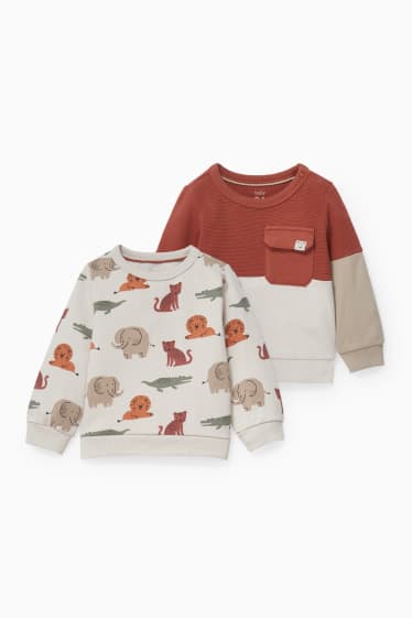Babys - Multipack 2er - Baby-Sweatshirt - braun