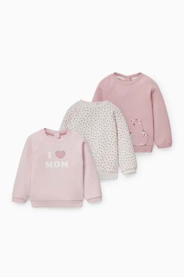 Babies - Multipack of 3 - baby sweatshirt - rose