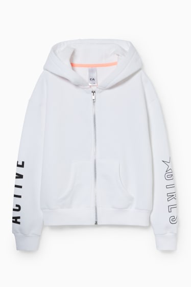 Children - Zip-through sweatshirt with hood - white