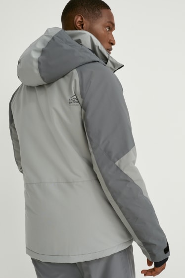 Men - Ski jacket with hood - gray