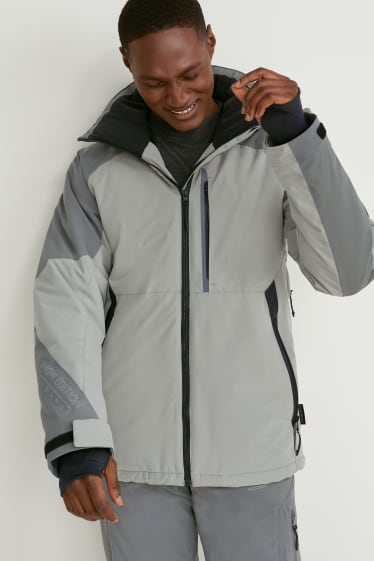 Men - Ski jacket with hood - gray