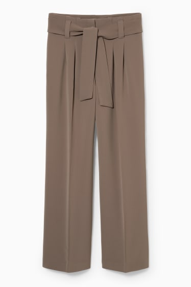 Women - Cloth trousers - wide leg  - gray