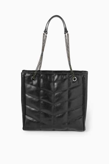 Women - Shopper - faux leather - black