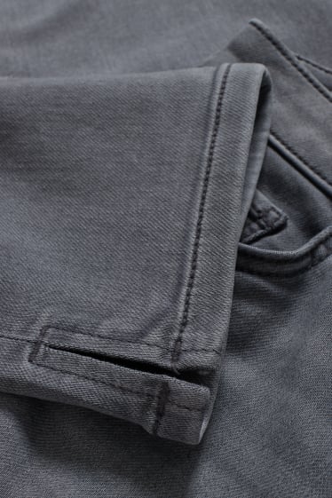 Women - Slim jeans - mid waist - jog denim - denim-gray