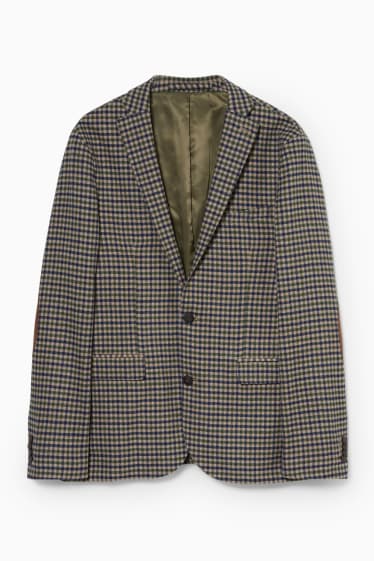 Mężczyźni - Marynarka modułowa z owczej wełny - slim fit - w kratę - beżowy