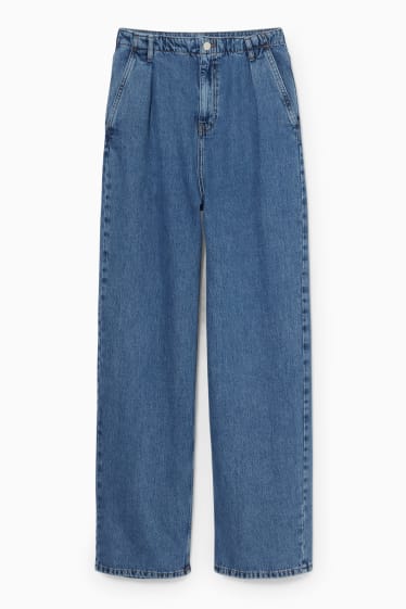 Women - Wide leg jeans - recycled - blue denim