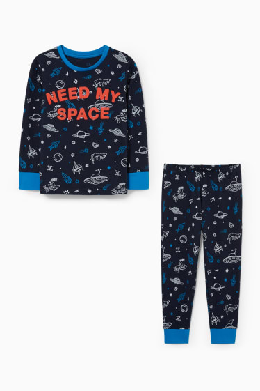 Kinder - Pyjama - 2 teilig - dunkelblau