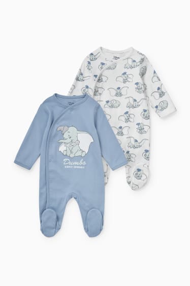 Babys - Multipack 2er - Dumbo - Baby-Schlafanzug - blau  / cremefarben