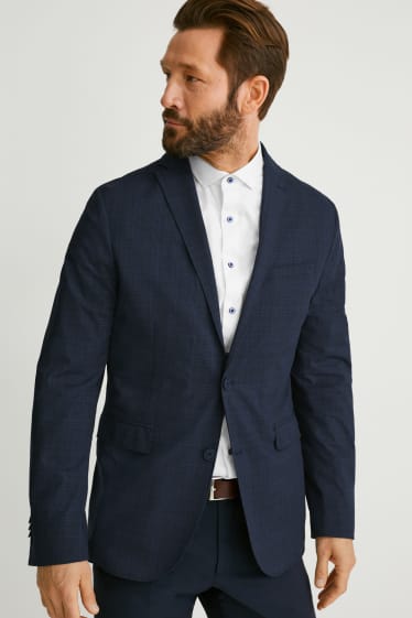 Men - Tailored jacket - slim fit - Flex - LYCRA® - check - dark blue