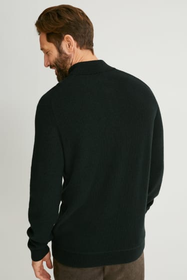 Hombre - Jersey con mezcla de cachemir - mezcla de lana - verde oscuro