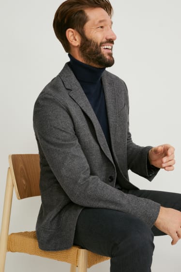 Hommes - Veste de costume - slim fit - stretch - gris chiné