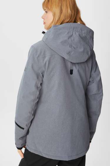 Women - Ski jacket with hood - gray