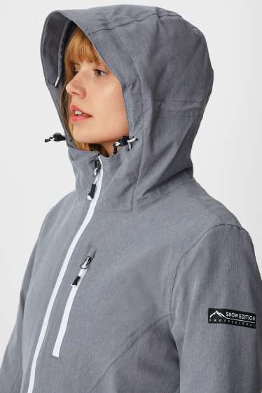 Women - Ski jacket with hood - gray