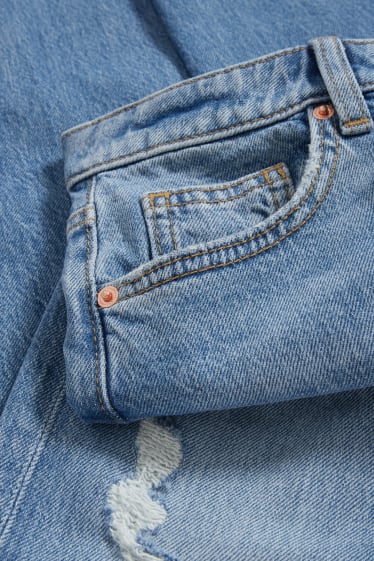 Kobiety - CLOCKHOUSE - straight jeans - wysoki stan - dżins-jasnoniebieski