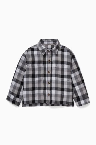 Children - Flannel shirt - genderneutral  - check - gray