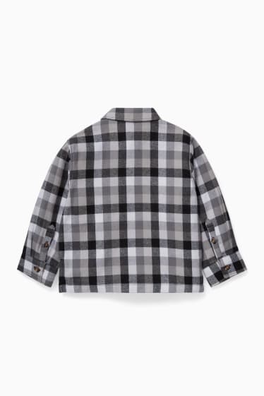 Children - Flannel shirt - genderneutral  - check - gray