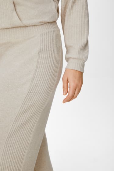 Donna - Pantaloni di maglia - beige melange