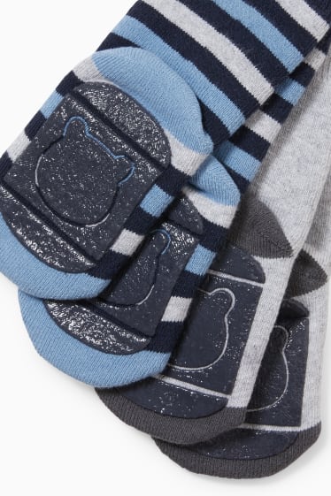Babies - Multipack of 2 - baby non-slip socks - gray / dark blue