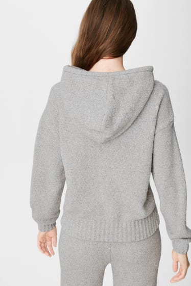 Kobiety - CLOCKHOUSE - sweter z kapturem - biały-melanż
