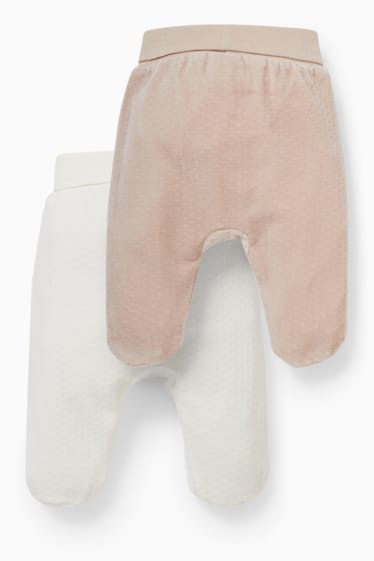 Neonati - Confezione da 2 - pantaloni per neonati - bianco crema