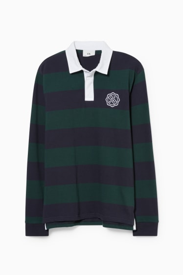 Men - Polo shirt - striped - green
