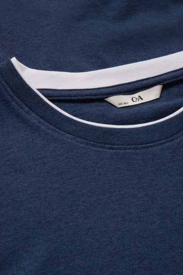 Men - Long sleeve top - 2-in-1 look - dark blue