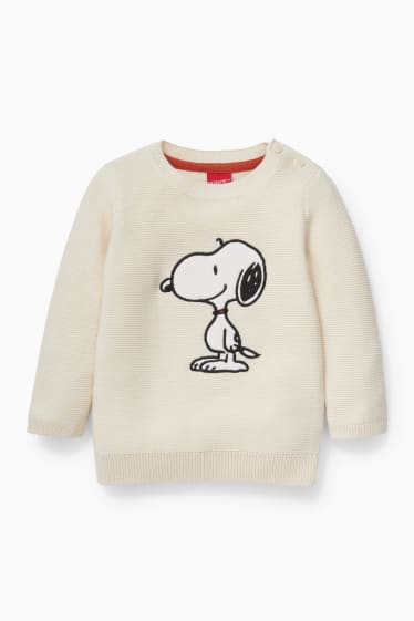 Neonati - Snoopy - maglione per neonati - crema
