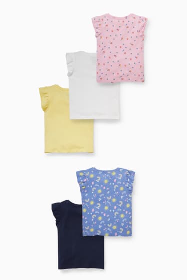 Bambine - Confezione da 5 - maglia a maniche corte - bianco / giallo